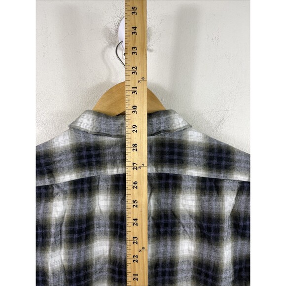 John Varvatos USA Shirt Mens Lightweight Plaid Flannel LS Button Up Large - Picture 6 of 8